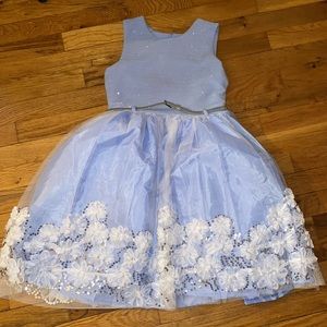 Powder blue mixed media dress